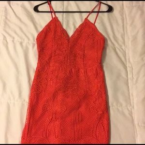 Lace red dress